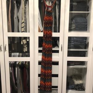 Patterned maxi dress with adjustable neck line